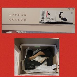 LC Lauren Conrad Hydrangea Women's High Heels / Size 9 / Color Black /New In Box
